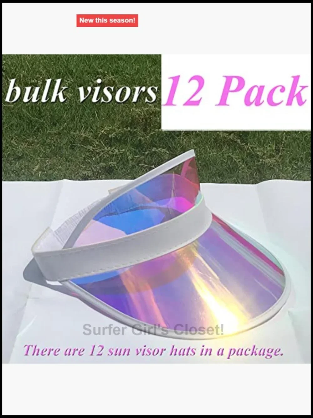 12 Pack Sun Visor Hats UV Protection Outdoor Sports Golf Party Cap
